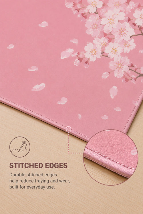 Custom-Printed Cherry Bloom Desk Mat